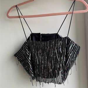 NWOT Zara Cropped Sequin Top